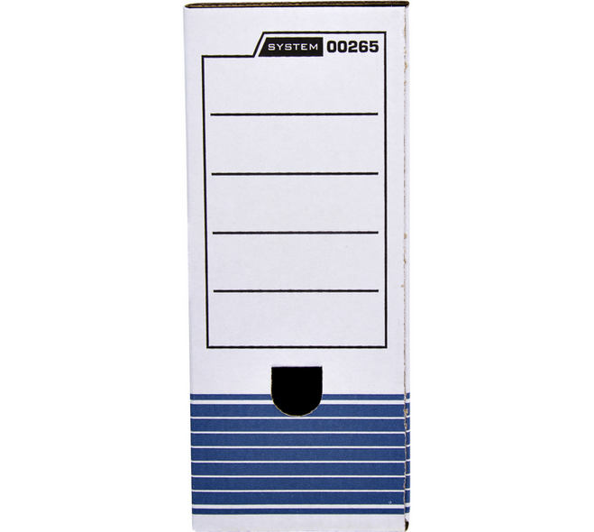 Pack de 10 Boîte d'archives System Format A4 150 mm Bleu et Blanc